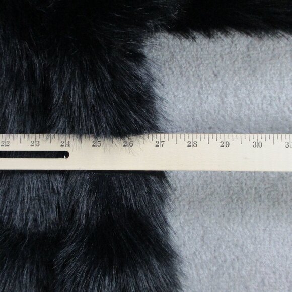 Dennis by Dennis Basso Coat Womens XL Black Faux Fur Button Front Quilted Trim - Picture 7 of 8